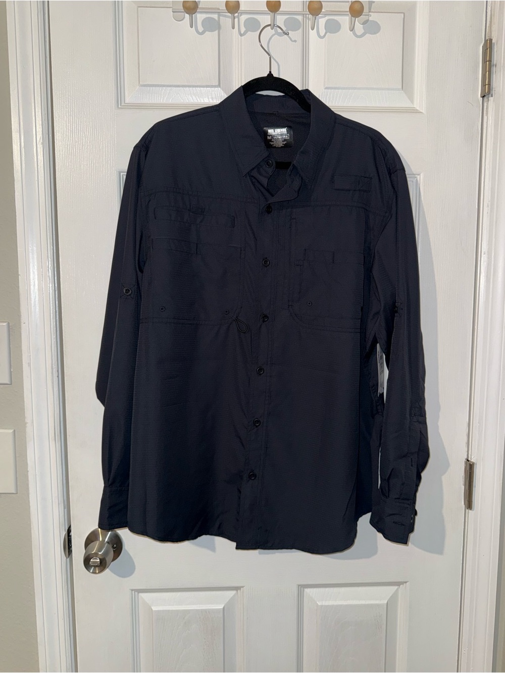 Reel Legends Men's Fishing Shirt Black Long Sleeve Vented Back UPF Summer NWT M